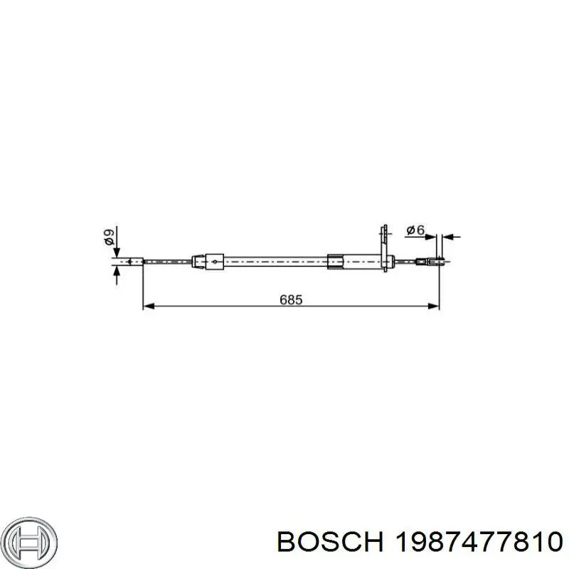 Задний правый трос ручника 1987477810 Bosch