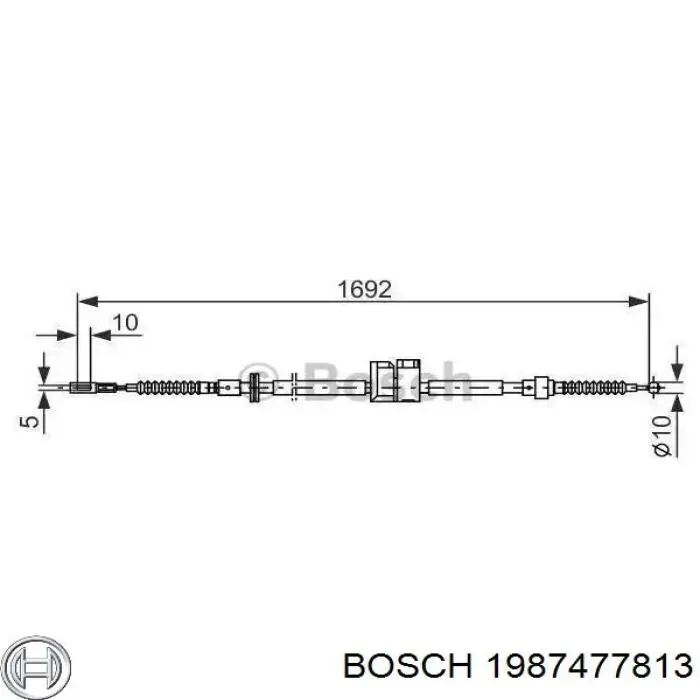 Трос ручного тормоза задний левый Bosch 1987477813