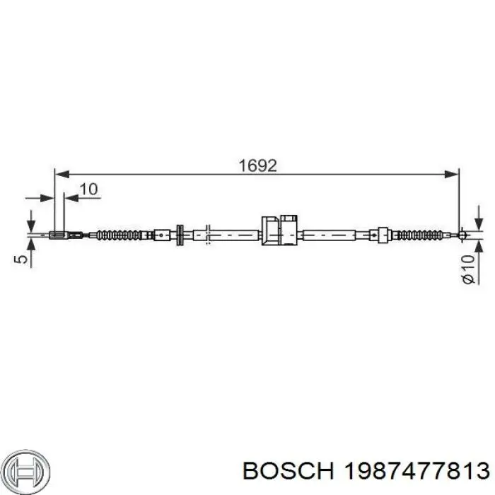 Cable de freno de mano trasero izquierdo 1987477813 Bosch