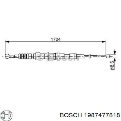 Задний трос ручника 1987477818 Bosch