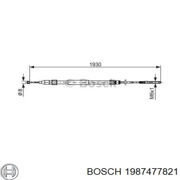 Задний трос ручника 1987477821 Bosch