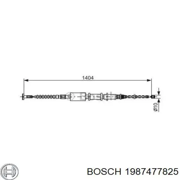 1987477825 Bosch трос ручного тормоза задний правый