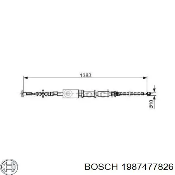 Задний правый трос ручника 1987477826 Bosch