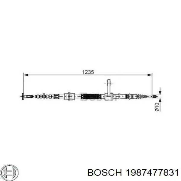1987477831 Bosch трос ручного тормоза задний левый
