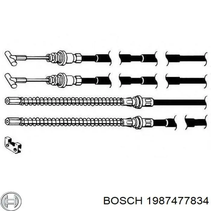 Cable de freno de mano trasero derecho/izquierdo 1987477834 Bosch