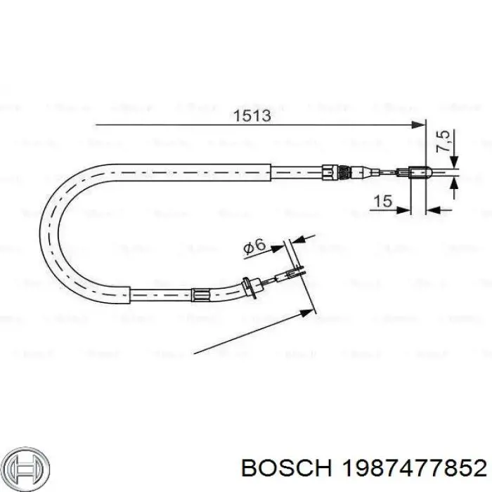 1987477852 Bosch трос ручного тормоза задний правый/левый