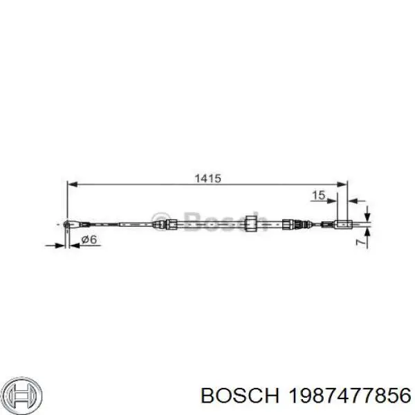 Передний трос ручника 1987477856 Bosch