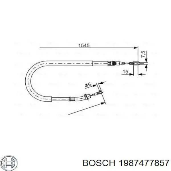1987477857 Bosch трос ручного тормоза задний правый/левый