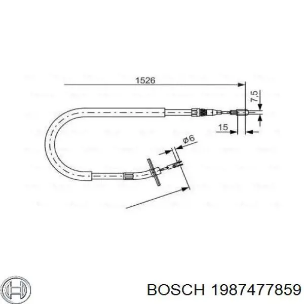 Купить 1987477859 Bosch Задний правый трос ручника