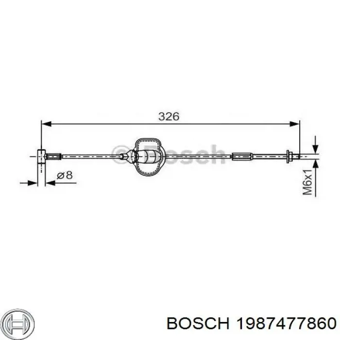 Трос ручного тормоза задний Bosch 1987477860 цена, от 25.86 USD