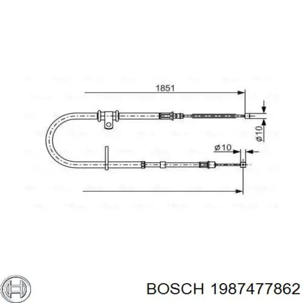 1987477862 Bosch трос ручного тормоза задний левый