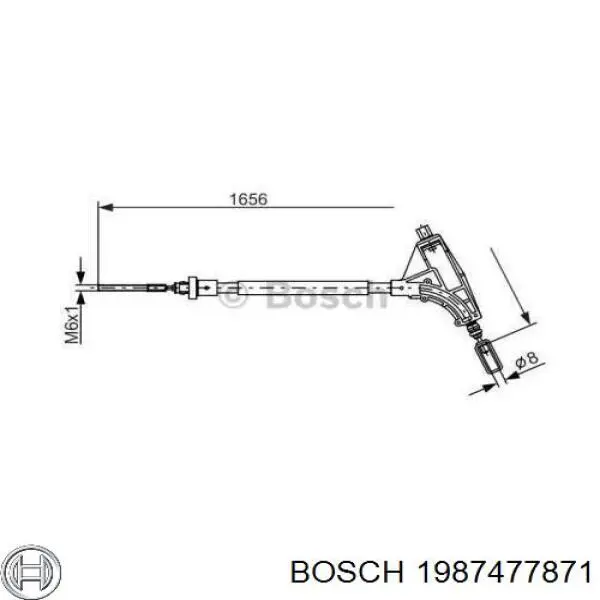 1987477871 Bosch трос ручного тормоза передний