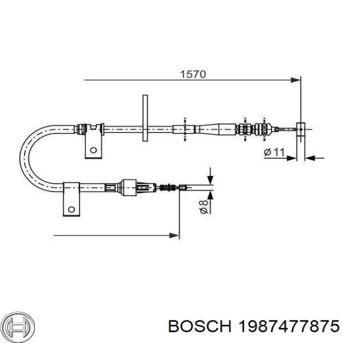 Трос ручника 1987477875 Bosch