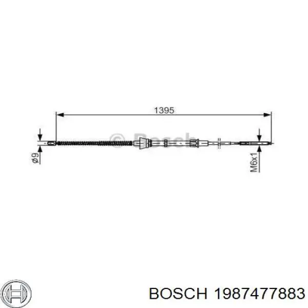 1987477883 Bosch трос ручного тормоза задний правый/левый