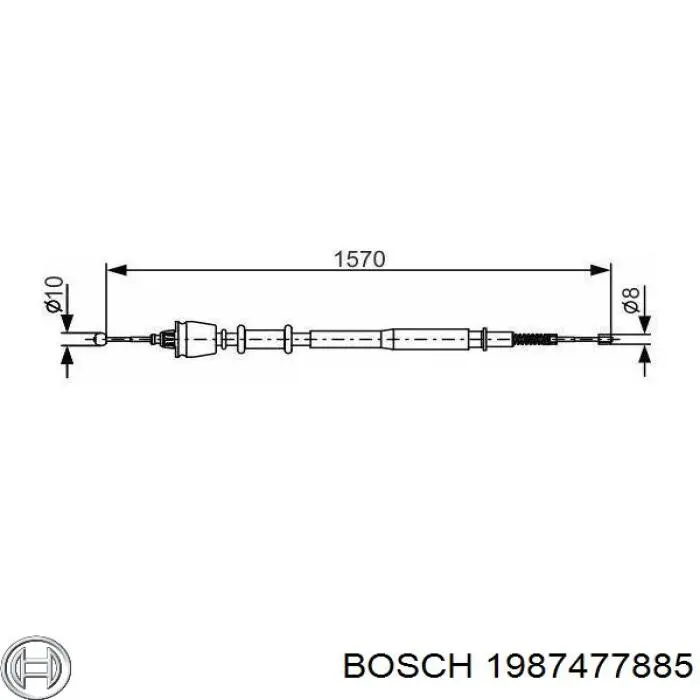 Задний трос ручника 1987477885 Bosch