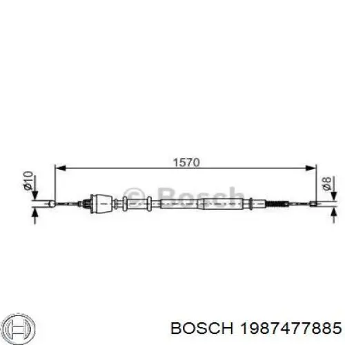 Cable de freno de mano trasero derecho/izquierdo 1987477885 Bosch