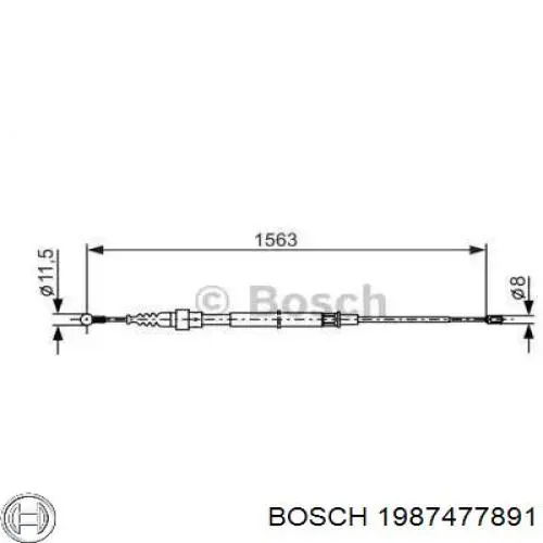 Задний трос ручника 1987477891 Bosch