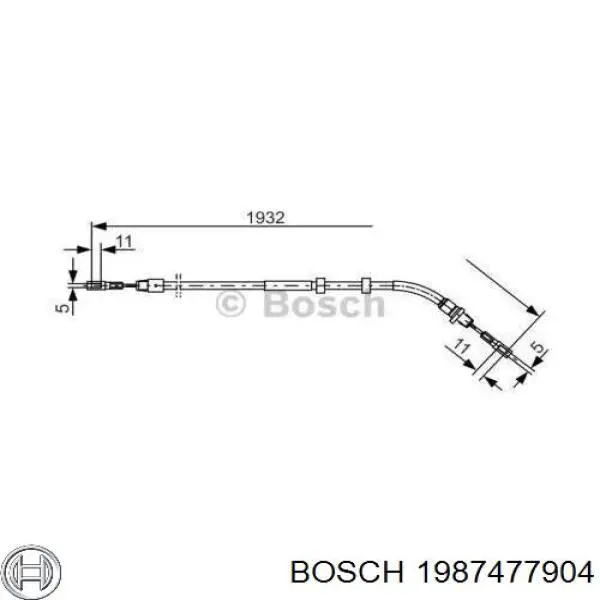 Задний правый трос ручника 1987477904 Bosch