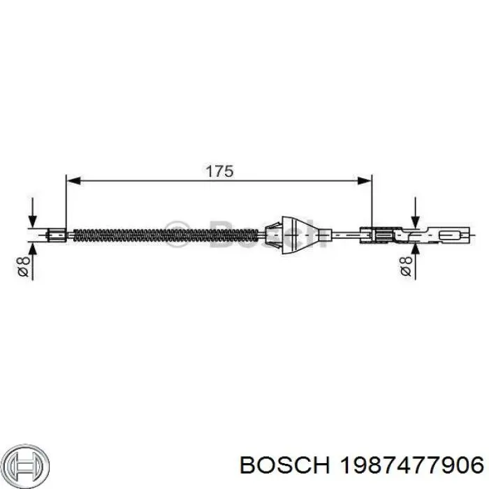 Cable de freno de mano trasero derecho/izquierdo 1987477906 Bosch
