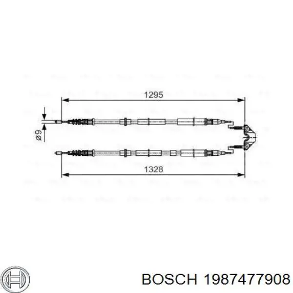 Задний трос ручника 1987477908 Bosch