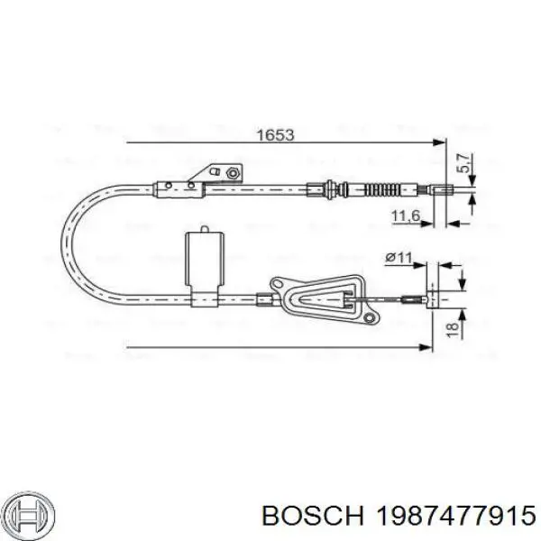 Трос ручника 1987477915 Bosch