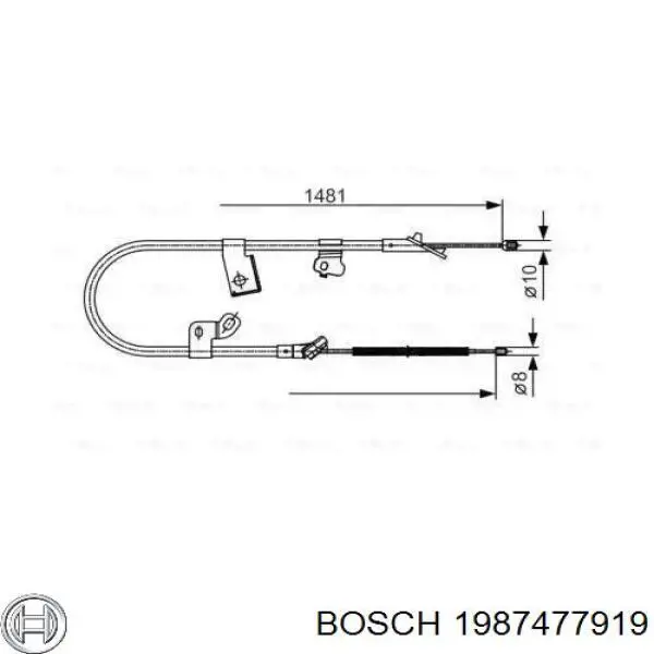 Задний правый трос ручника 1987477919 Bosch