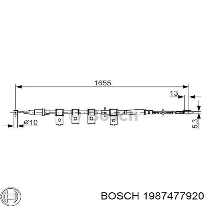 Cable de freno de mano trasero izquierdo 1987477920 Bosch