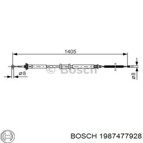 Задний трос ручника 1987477928 Bosch