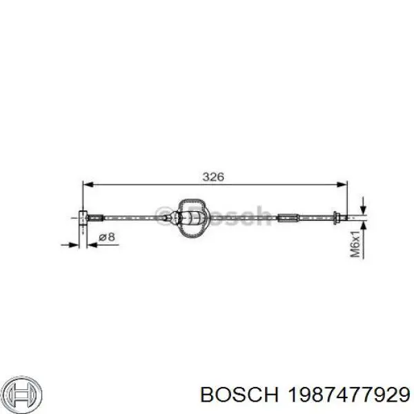 1987477929 Bosch трос ручного тормоза передний