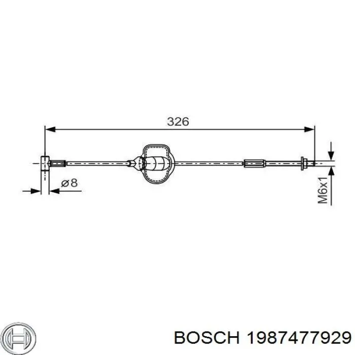 Cable de freno de mano delantero 1987477929 Bosch