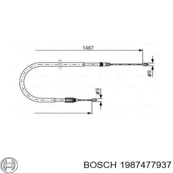 Задний трос ручника 1987477937 Bosch