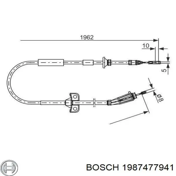 Задний трос ручника 1987477941 Bosch