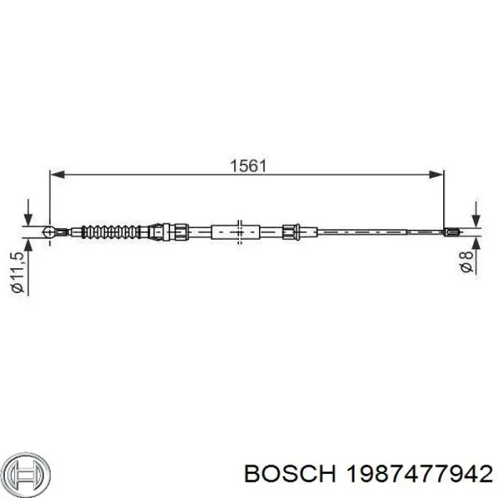 Задний трос ручника 1987477942 Bosch