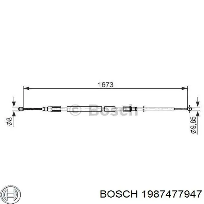 Задний правый трос ручника 1987477947 Bosch