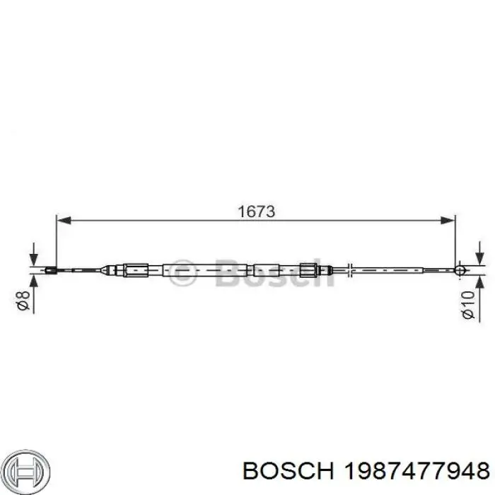 1987477948 Bosch трос ручного тормоза задний левый