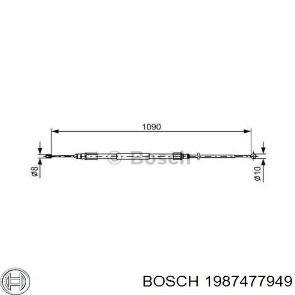 Задний трос ручника 1987477949 Bosch