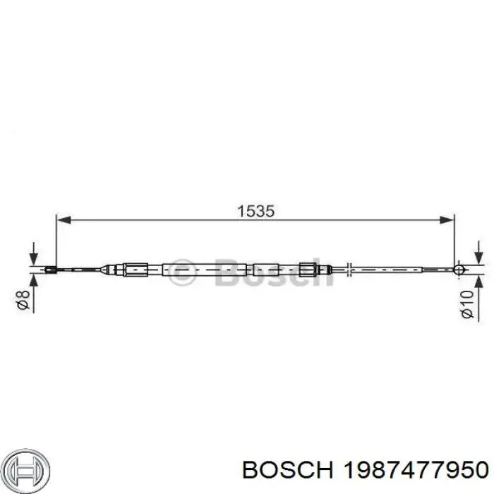 Задний трос ручника 1987477950 Bosch