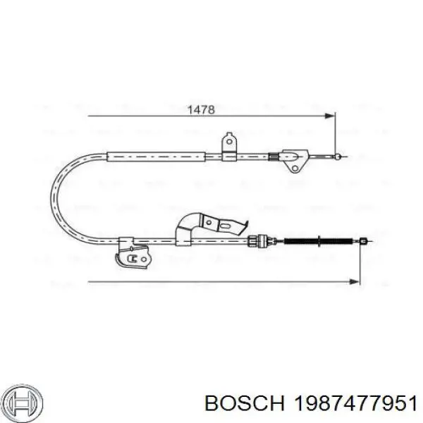 Задний правый трос ручника 1987477951 Bosch