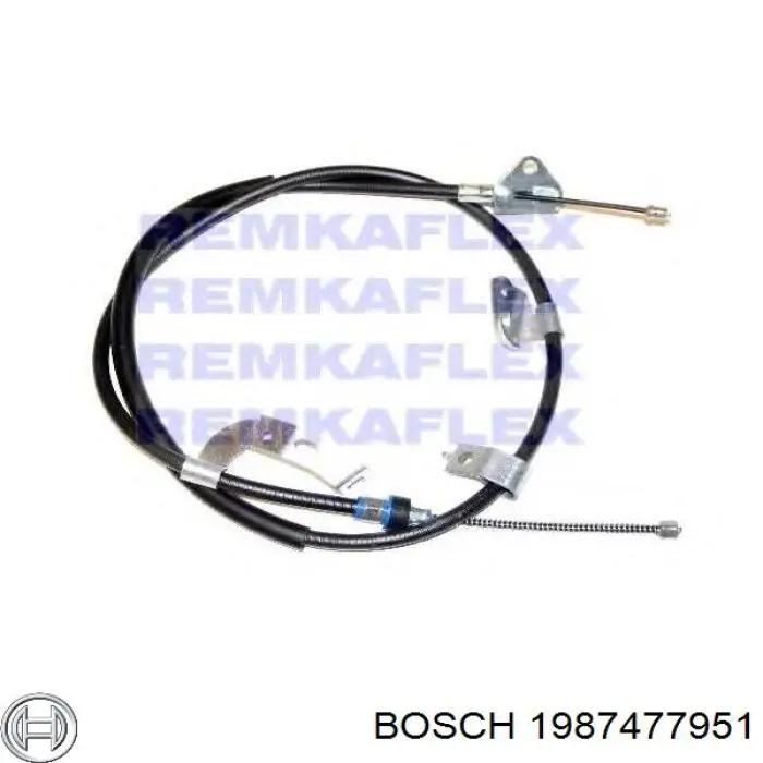 1987477951 Bosch Трос ручного тормоза задний, правый