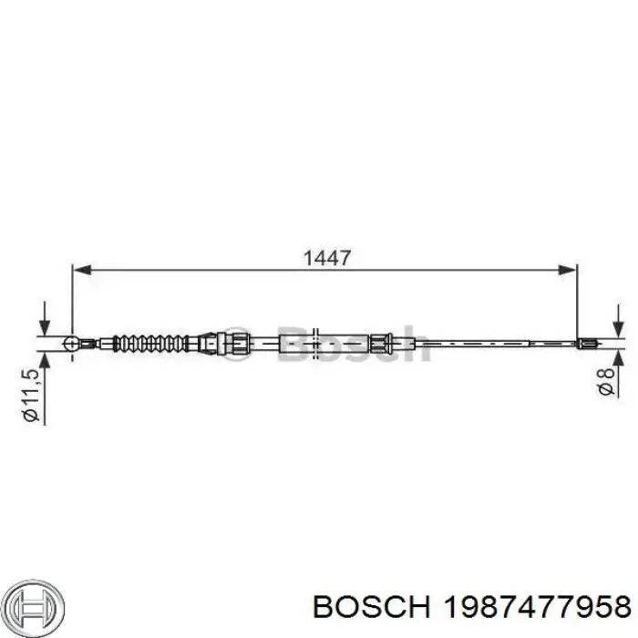 Задний трос ручника 1987477958 Bosch