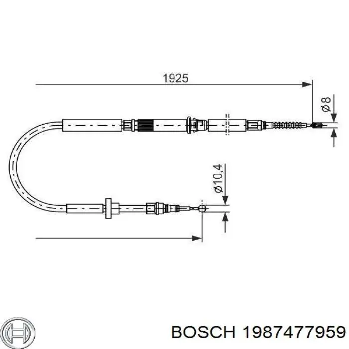 Трос ручного тормоза задний правый/левый Bosch 1987477959