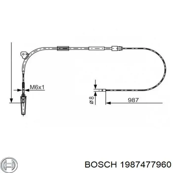 Передний трос ручника 1987477960 Bosch