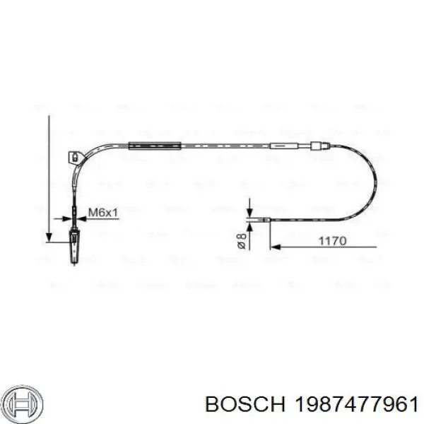 Передний трос ручника 1987477961 Bosch