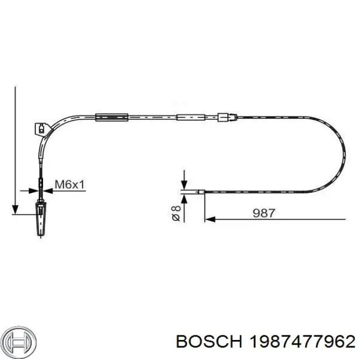 Cable de freno de mano delantero 1987477962 Bosch