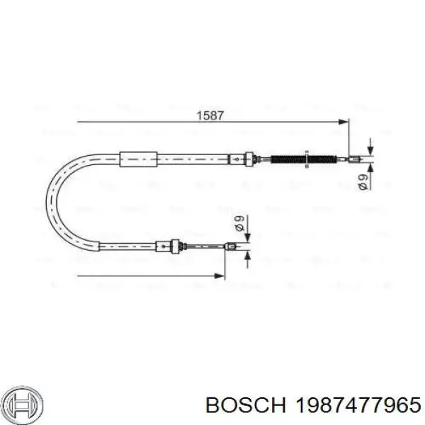 Задний правый трос ручника 1987477965 Bosch