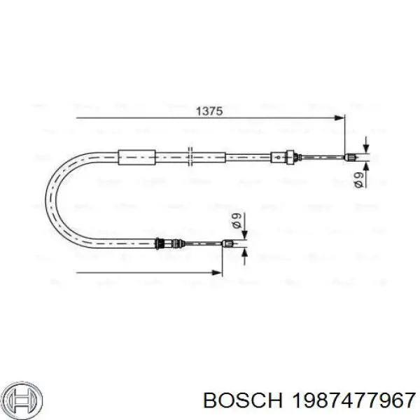 Задний правый трос ручника 1987477967 Bosch