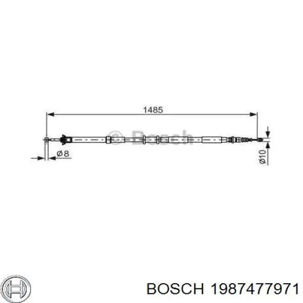 1987477971 Bosch трос ручного тормоза задний левый
