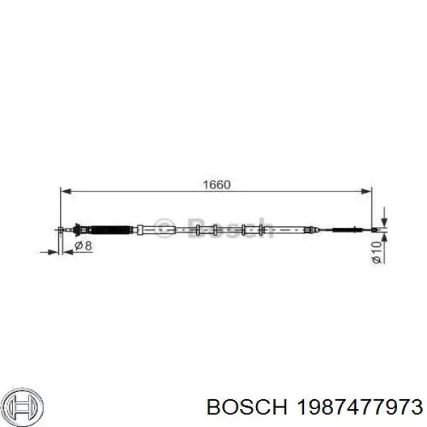 1987477973 Bosch трос ручного тормоза задний правый