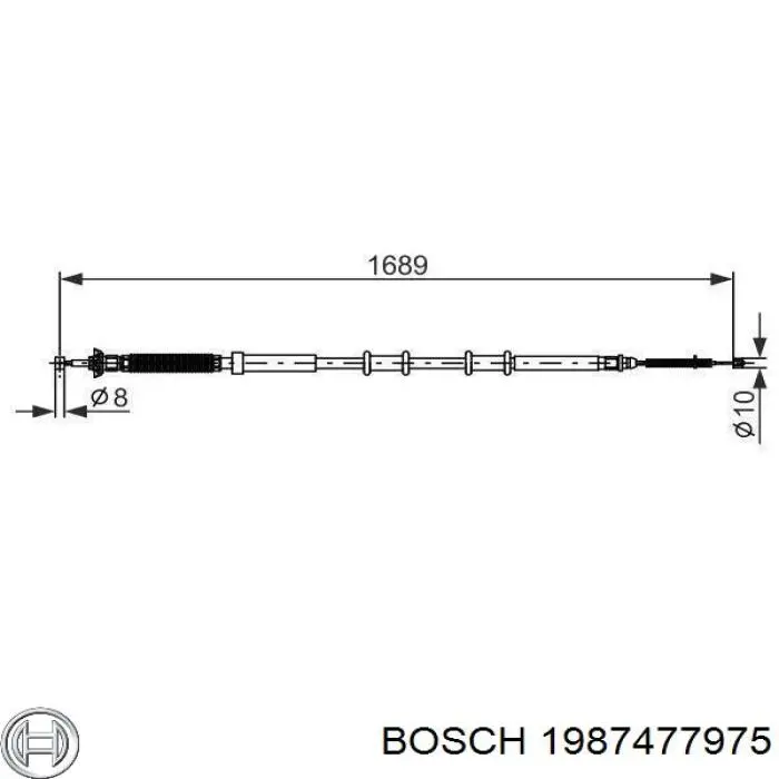 Задний правый трос ручника 1987477975 Bosch