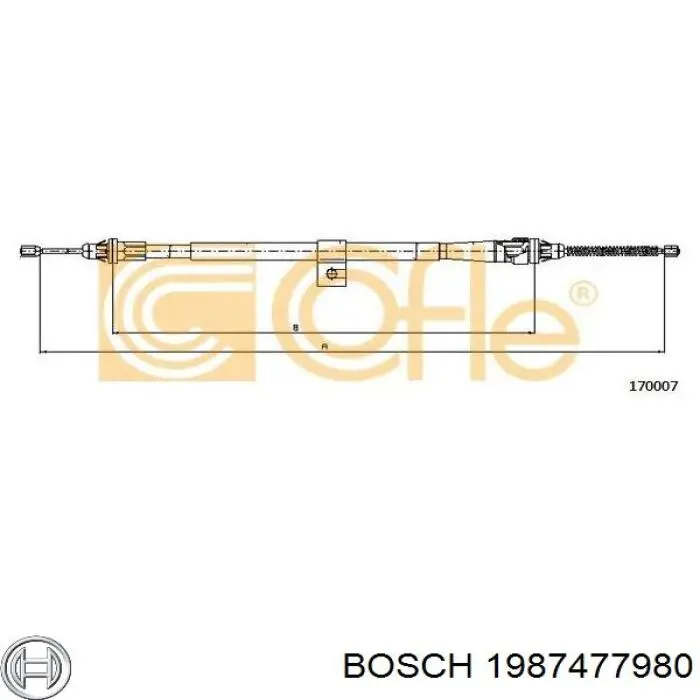 Задний правый трос ручника 1987477980 Bosch